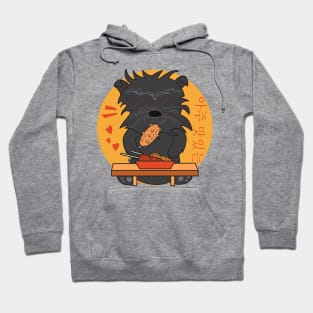 Affenpinscher eating Korean corn dog, Cute Affenpinscher, affenpinscher breed, i love my affenpinscher, funny affenpinscher, affenpinscher puppy, Monkey Terrier, cute animal friendly, cute pets Hoodie